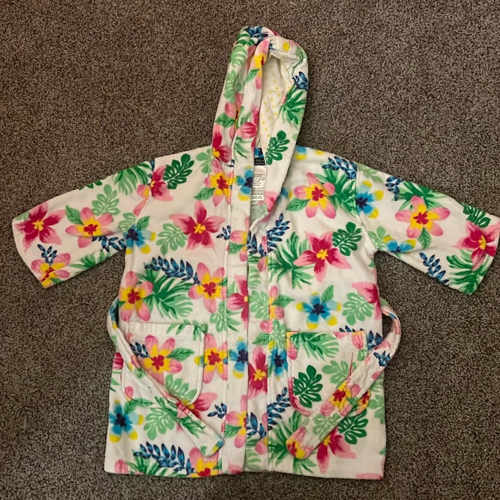 Girls nautica floral bath robe size xs 3/4